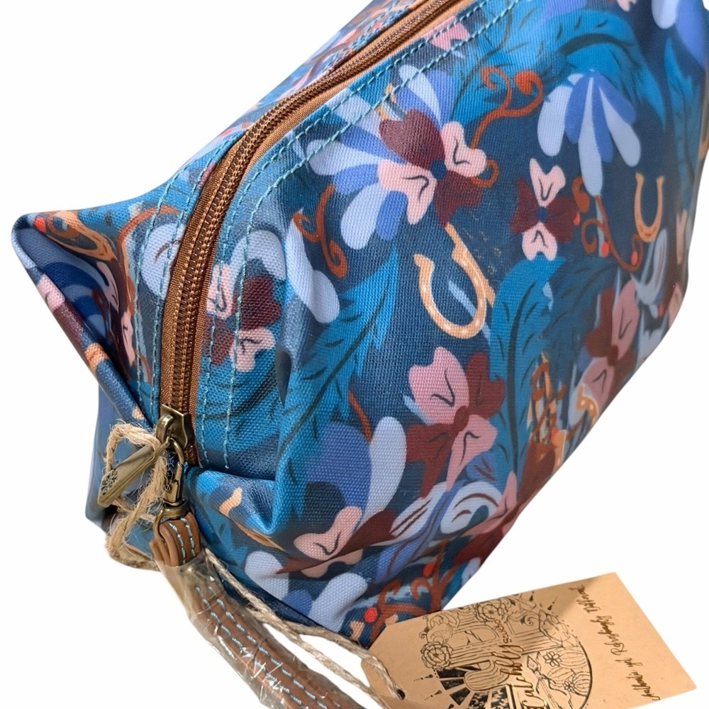 Catchfly Gold Horseshoe Cosmetic Pouch Bag NWT - Picture 3 of 12